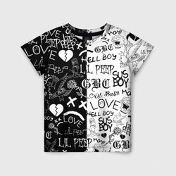 Lil Peep logobombing – Детская футболка 3D с принтом купить со скидкой в -44%
