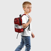 Рюкзак с принтом Minecraft TNT Майнкрафт ТНТ для ребенка, вид сзади №1. Цвет основы: белый