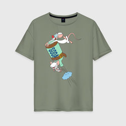 Брейн и Пинки.Animaniacs – Женская футболка хлопок Oversize с принтом купить со скидкой в -16%