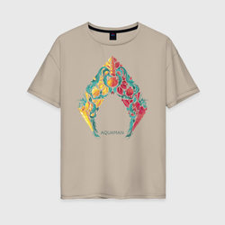Aquaman – Женская футболка хлопок Oversize с принтом купить со скидкой в -16%