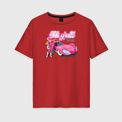 Hi y'all Wacky Races – Женская футболка хлопок Oversize с принтом купить со скидкой в -16%