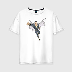 Супер герой Юджин – Женская футболка хлопок Oversize с принтом купить со скидкой в -16%