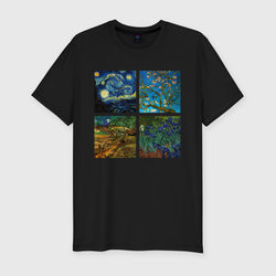 Ван Гог картины – Мужская футболка хлопок Slim с принтом купить