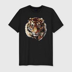 Тигр | Tiger – Мужская футболка хлопок Slim с принтом купить