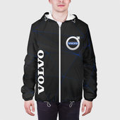Куртка с принтом Volvo для мужчины, вид на модели спереди №3. Цвет основы: белый