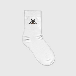 Хаски – Детские носки с вышивкой с принтом купить