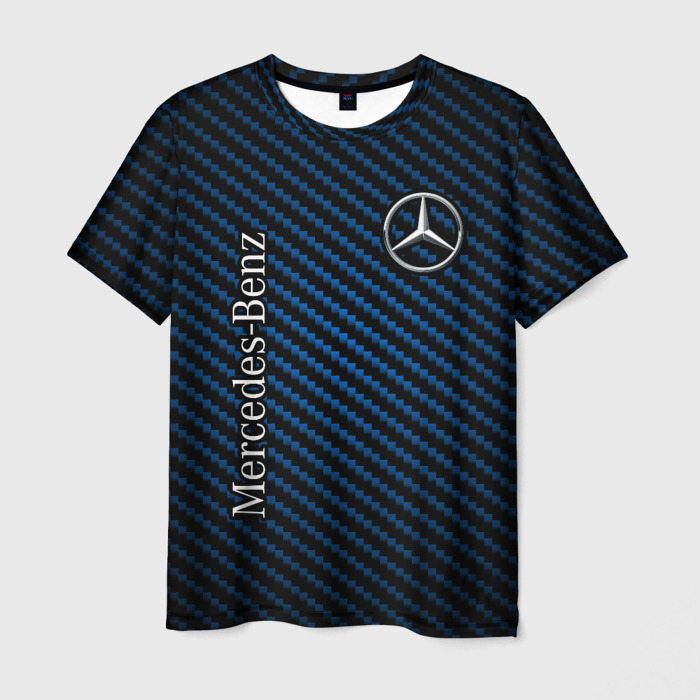Мужская футболка с принтом Mercedes Мерседес, вид спереди №1