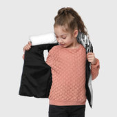 Жилет с принтом Камуфляж Россия для ребенка, вид на модели спереди №3. Цвет основы: черный