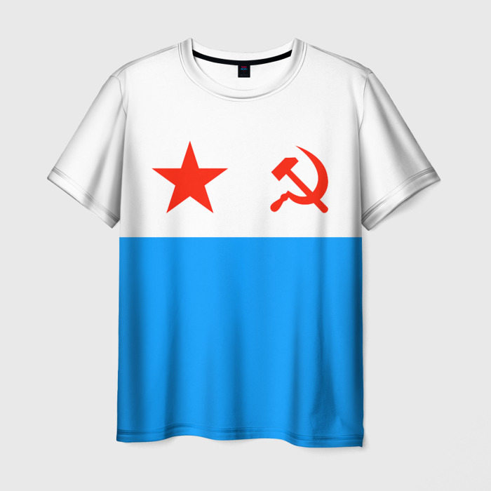 Мужская футболка с принтом ВМФ СССР, вид спереди №1