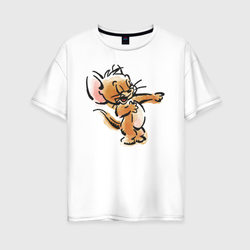 Laughing Jerry – Женская футболка хлопок Oversize с принтом купить со скидкой в -16%