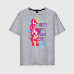 Wonder Woman – Женская футболка хлопок Oversize с принтом купить со скидкой в -16%