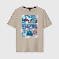 Лига справедливости – Женская футболка хлопок Oversize с принтом купить со скидкой в -16%
