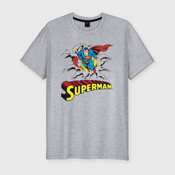 Superman – Мужская футболка хлопок Slim с принтом купить