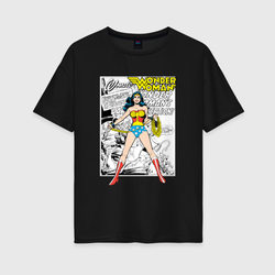 Чудо-женщина – Женская футболка хлопок Oversize с принтом купить со скидкой в -16%