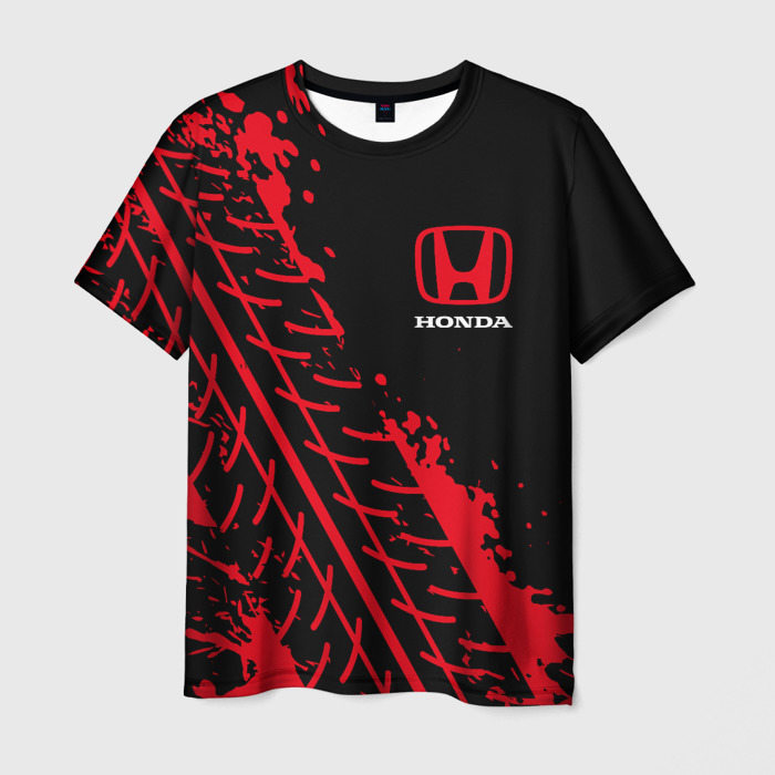 Мужская футболка с принтом Honda хонда, вид спереди №1