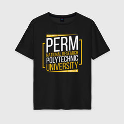 PNRPU since 1953 – Женская футболка хлопок Oversize с принтом купить со скидкой в -16%