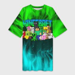 Minecraft | Майнкрафт – Платье-футболка 3D с принтом купить