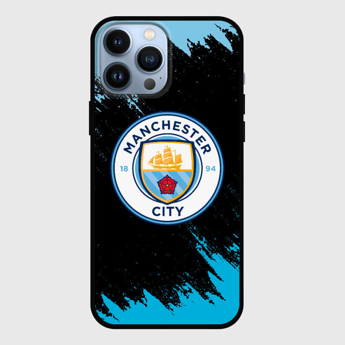 Чехол для iPhone 13 Pro Max с принтом Manchester city, вид спереди №1