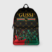 Рюкзак с принтом Gussi гуси для любого человека, вид спереди №3. Цвет основы: белый