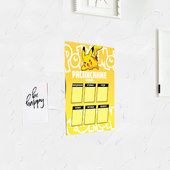 Постер с принтом Pikachu. Расписание уроков для любого человека, вид спереди №3. Цвет основы: белый