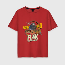 FL4K – Женская футболка хлопок Oversize с принтом купить со скидкой в -16%