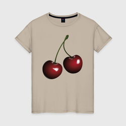 Вишня – Женская футболка хлопок с принтом купить со скидкой в -20%