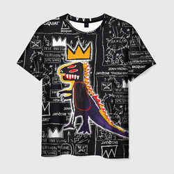 Динозавр в короне от Баския  – Мужская футболка 3D с принтом купить со скидкой в -23%