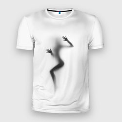 Девушка за стеклом – Мужская футболка 3D Slim с принтом купить со скидкой в -9%