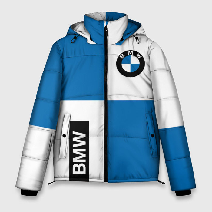 Мужская зимняя куртка с принтом BMW, вид спереди №1