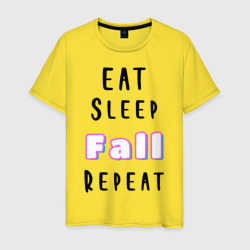 Eat sleep fall guys repeat  – Мужская футболка хлопок с принтом купить со скидкой в -20%