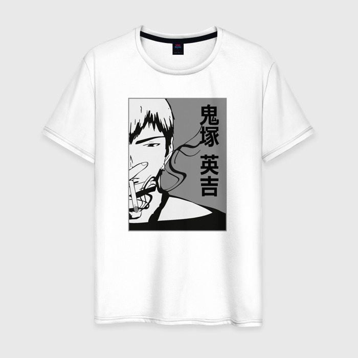 Мужская футболка из хлопка с принтом Эйкити Онидзука, вид спереди №1
