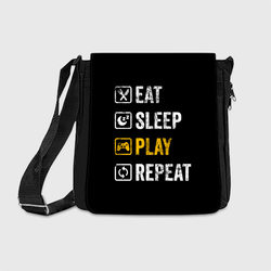 Eat. Sleep. Play. Repeat – Сумка через плечо с принтом купить