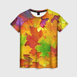 Осенние листья – Женская футболка 3D с принтом купить со скидкой в -23%