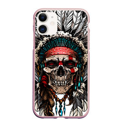 Череп индейца – Чехол для iPhone 11 матовый с принтом купить