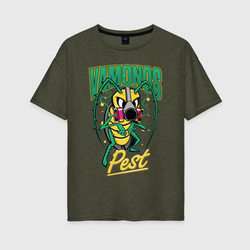 Vamonos pest – Женская футболка хлопок Oversize с принтом купить со скидкой в -16%