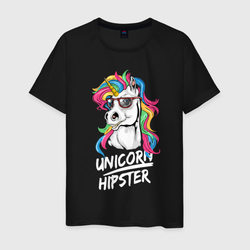 Unicorn hipster – Мужская футболка хлопок с принтом купить со скидкой в -20%