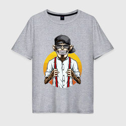 Monkey hipster – Мужская футболка хлопок Oversize с принтом купить со скидкой в -16%