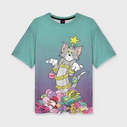 Tom and Jerry – Женская футболка oversize 3D с принтом купить