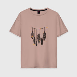 Dream hunters – Женская футболка хлопок Oversize с принтом купить со скидкой в -16%