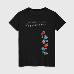 Friends: подарки и снег – Женская футболка хлопок с принтом купить со скидкой в -20%
