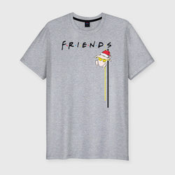 Friends. Подарки и снег – Мужская футболка хлопок Slim с принтом купить