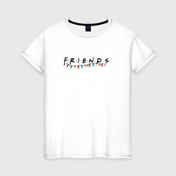Friends логотип с гирляндой – Женская футболка хлопок с принтом купить со скидкой в -20%