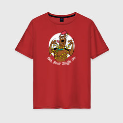 Get your jingle on – Женская футболка хлопок Oversize с принтом купить со скидкой в -16%