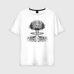 Взрыв мозга – Женская футболка хлопок Oversize с принтом купить со скидкой в -16%