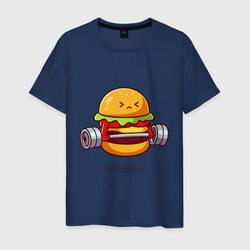 Бургер на спорте – Мужская футболка хлопок с принтом купить со скидкой в -20%