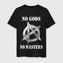 No Gods no masters - Анархия – Мужская футболка хлопок с принтом купить со скидкой в -20%