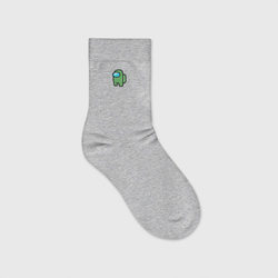 Micro AMONG US Green – Детские носки с вышивкой с принтом купить