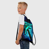 Рюкзак с принтом Minecraft для любого человека, вид спереди №2. Цвет основы: белый