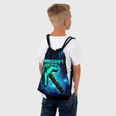 Рюкзак с принтом Minecraft для любого человека, вид спереди №3. Цвет основы: белый