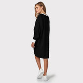 Женское платье-свитшот с принтом Просто черный цвет для любого человека, вид сзади №2. Цвет основы: белый